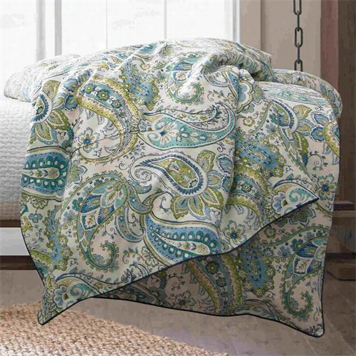 Peacock Alley Bri-oq-grn Bari 90" X 90" Queen Duvet In Green