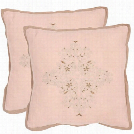 Safavieh Dec318a-2020-set2 Liege 20" Peta L Decorative Pillows - Set Of 2