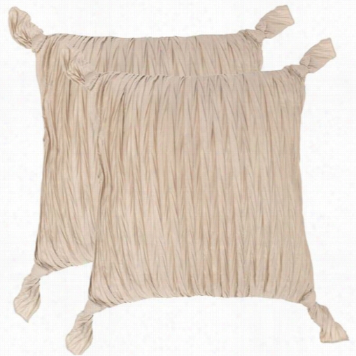 Safavieh Dec469a-2020-set2 Ruche Knots 20" Taupe Decorative Pillows - Set Of 2