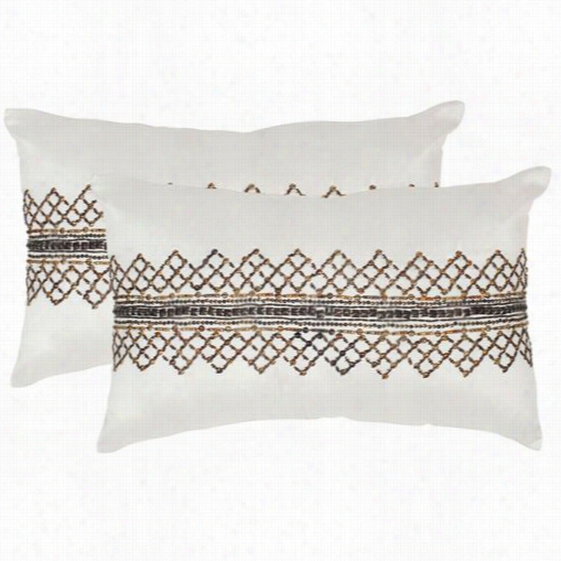 Safavieh Dec470a-1220-set2 Gossamer Metals Gunmetal Decorative Pillows - Seto  F 