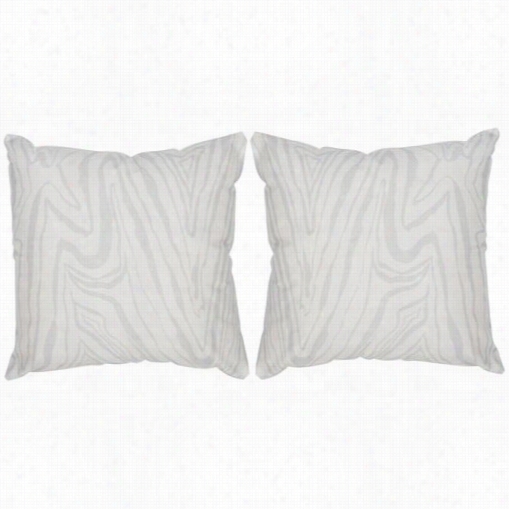 Safavieh  Dec652a-2020-set2 Marbella 20" W Hite Wit Silver Decorative Pillows - Set Of 2