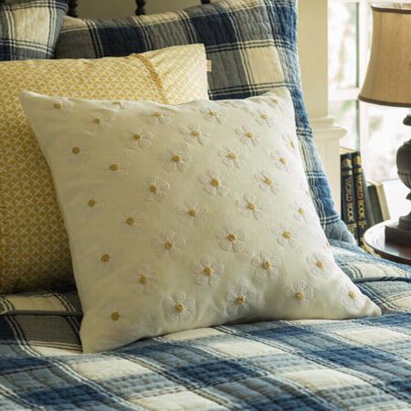 Taylor Linens 1021daischain-lt Daisy Hcain Embroidered Pillow