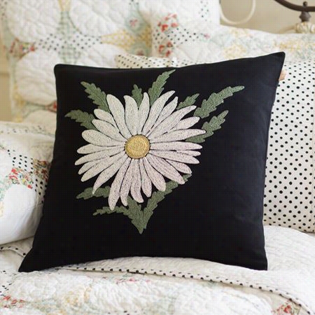 Taylor Linens 1021daisy-lt Daisy Embroidered Porch Pillow