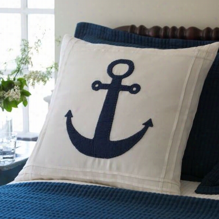 Taylor Linens 1021wanchor-l T Linen Anchor Pillow In White