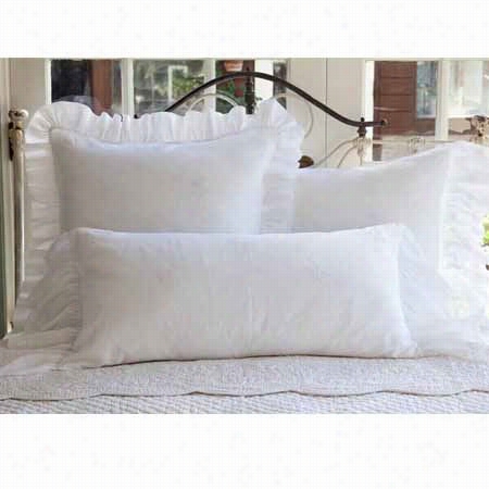 Taylor Linens 1033dais-bol Daisy Dot Bolster Pllow (filled) In White