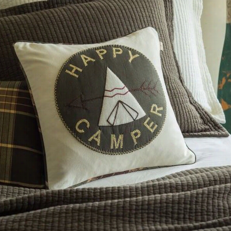 Taylor Linens 104happyc-emb Happy Camper Pillow