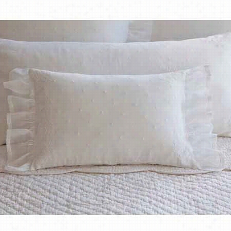 Taylor Linens 1063dais-bou Daisy Dot Bou Doir Pillow In White