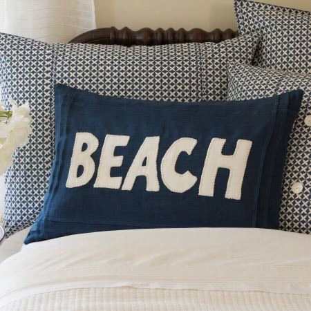 Taylor Linens 1063ibeach-emb Linen Beach Pillow