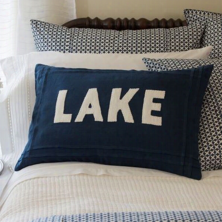 Taylor Linens 1063ilake-emb Linen Lake Lumbar Pillow