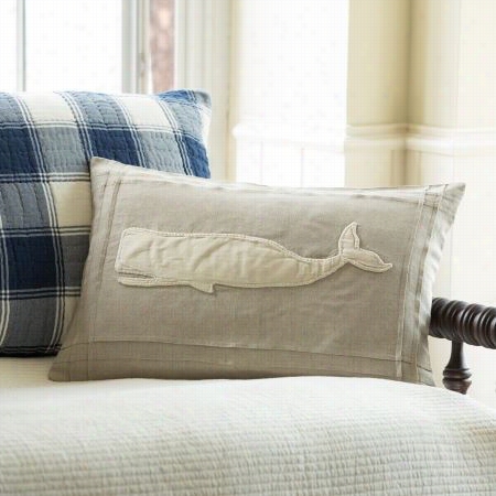 Tay Lor Linens 1063nwhale-bou Linen Whale Pillow