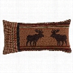 HiEnd Accents LG1905P4 Bayfield 11" x 21" Oblong Houndstooth and Moose Pillow in Brown/Tan