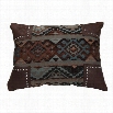 HiEnd Accents PL4103 Navajo Scalloped Chenille Pillow in Blue/Brown