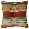 HiEnd Accents WS4060P3 Calhoun 18" Square Stripe Tufted Pillow in Red Multi