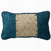 HiEnd Accents WS4082P4 Alamosa Ikat and Teal Leopard Chenille Pillow in Teal with Stud Details