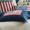 Taylor Linens 1063IFLAG-BOU Flag Indigo Linen Boudoir Pillow