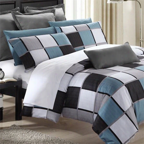 Dani Adown 55627d5 Coastal Squarr Twin  Duvet Cover Set