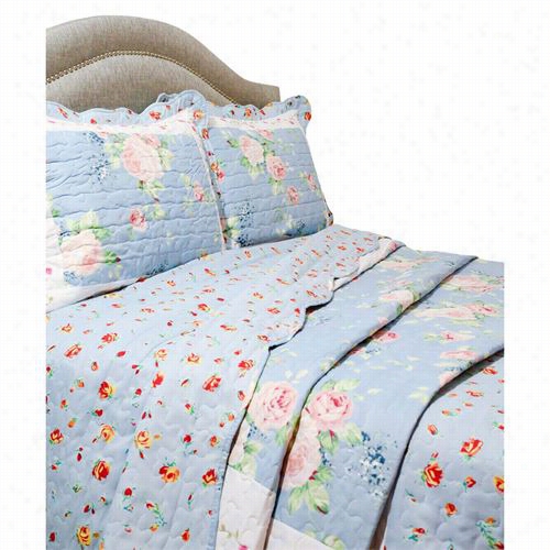 Pegasus Home Fashions 4500blu-4fq Vintage Ridge  Full/quilt Quilt/sham Set