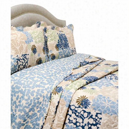 Pe Gasus Home Fashiions 4400vcbeth-4k Vintage Vermicekli King Em Broidery Bethany Quilt And Sham Set