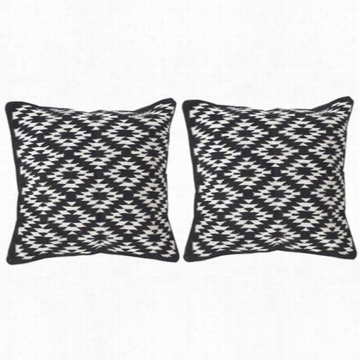 Safavieh Dec150a-1220-set2 Navajo Diamond Black Decorative Pillows - Set Of 2