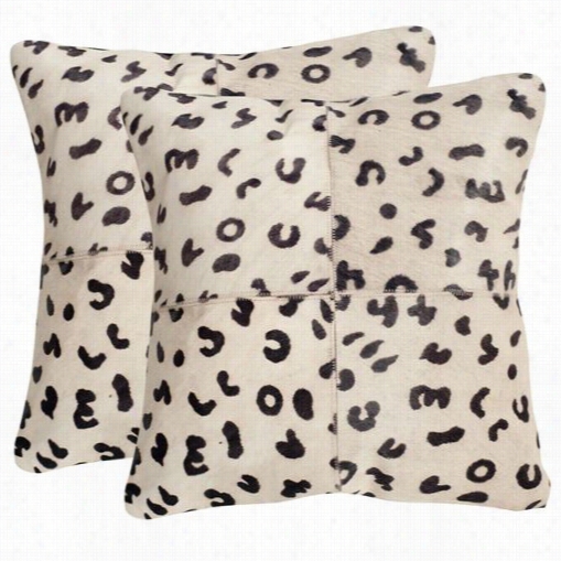 Safaviey De212a-2222-set2 Beau 22" Leopard Decorative Pillows - Set Of 2