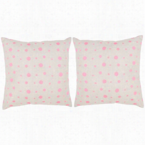 Safavieh Dec311a-2020-set2 Candy Bttons 20" Pink Sugar Decorative Pillows - Set Of 2