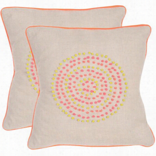 Safavieh Dec312a-2020-set2 Love Knits 20" Neon Rainbow Decorative Pillows - Set Of 2