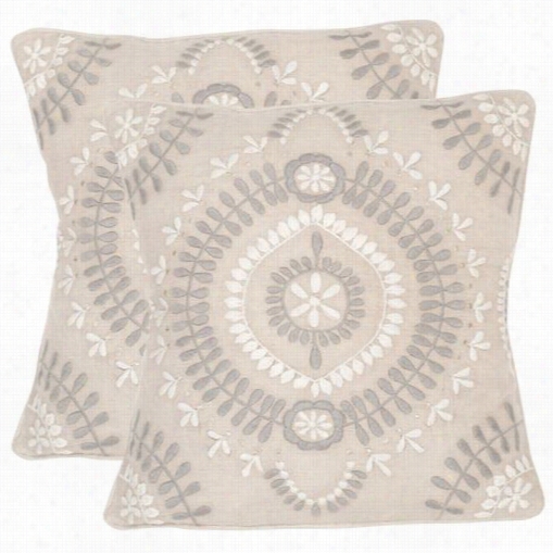 Safavieh Dec313a-1220-set2 Aiyana Grey Stone Decorative Pillows - Se Of 2