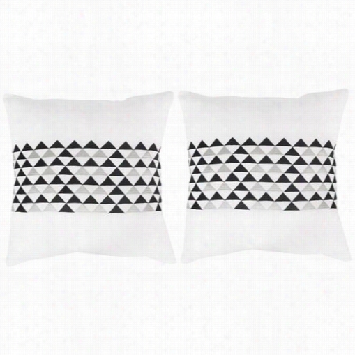 Safaveih Dec314a-1220-set2 Geo Mountain Slate Decorative Pillows  - Set Of 2