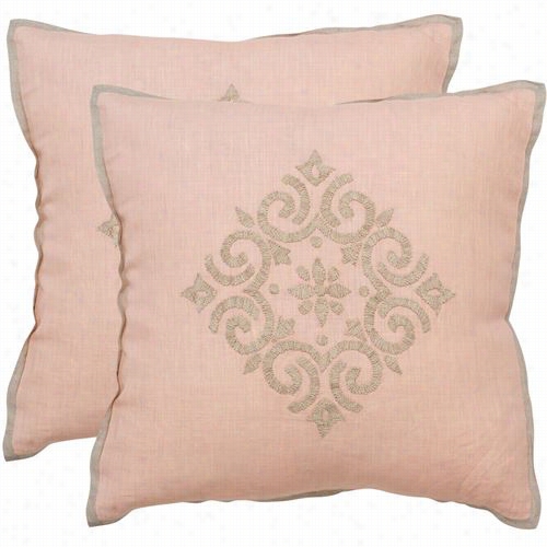 Safavieh Dec317a-1220-set2 Regina Sterl Ing Decorative Pillows - Sset Of 2