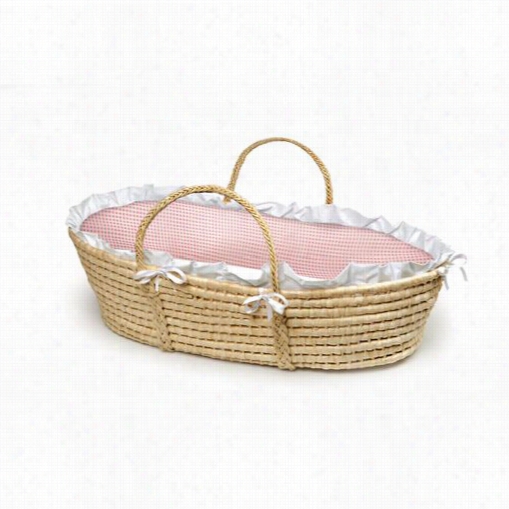 Bwdgeer Bakets 008 Natural Mosse Basket With Gingham Bedding