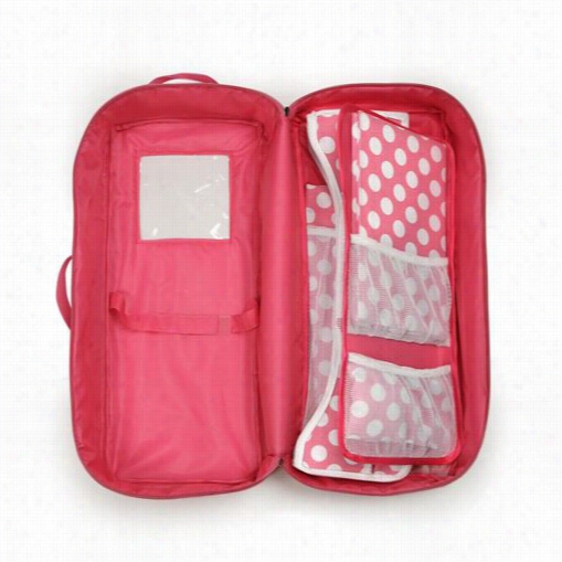 Badger Baskets 01390 Doll Travel Case Through  Bed Nad Bedding In Dark Pink