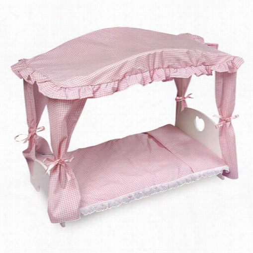 Badger Baskets 01845  Canopyy Doll Bed With Bedding