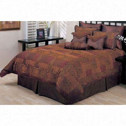 Hallmar Tcollectibles 47019 Arizona 9 Pieces Queen Comforter Set In Wine