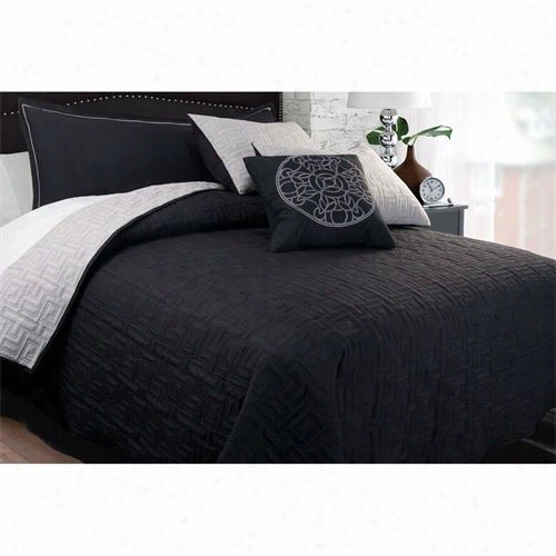 Hallmart Collectibles 49935 Mila Coverlet 5 Pieces Queen Comfforter Est In Mourning/grey