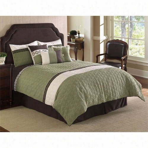 Hallmart Coollectibles 64052 Frontera Quilt Ed 7 Piece Queen Comforter Set