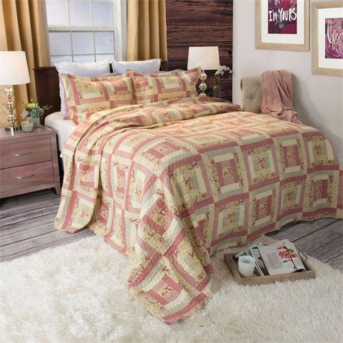 Lavish Home 6 6-10004-fq 3 Piece Full/queen Meli Ssa Quilt Sett