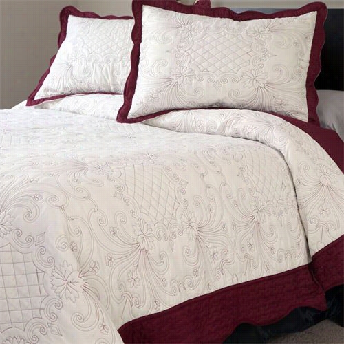 Lavish Home 66-10009-t 2 Piece Juliette Embroidered Twin Quilt Sett