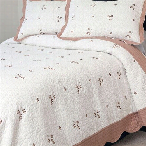 Lavish Home 66-10014-t 2 Piece Peyton Embroidered Twin Quilt Set