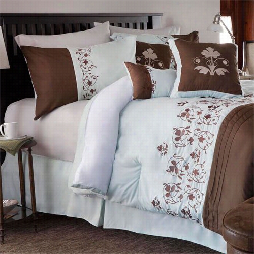 Lavish Close 66-mf7pc-q-004 Hannah 7 Peice Embroidered Queen Comforter Set