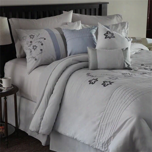 Laish Home 66 -mf7pc-q-006 Daniela  7 Piece Embbroidered Queen Comforter Set