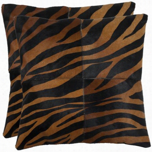 Safavieh Dec203a-1818-set2 Raquel 18&auot; Black/brown Decorative Pillows - Impart Of 2