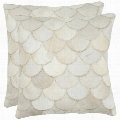 Safaviehd Ec204a-2222-set2 Elita 22" Multi/cream Decorative Pillows - Set Of 2