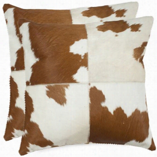 Safavieh Dec205a-2222-set2 Carley 22" Tan/white Dec Orative Pillows - Set Of 2