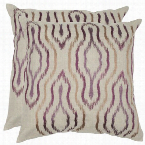 Safavieh Dec307a-2222-set2 Quinn 22" Plum Decorative Pillows - Set Of 2