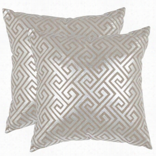 Safavieh Dec4-3a-1818-set2 Jayden 18" Siler Decorative Pillows - Set Of 2