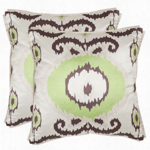 Safavieh Pil166a-1818-set2  Giselle 18" Decorative Pillows In Lime/ Green- Set Of 2