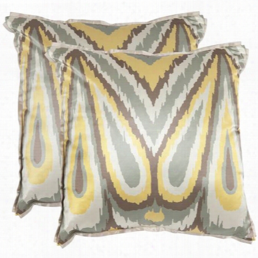 Safavieh Pil170a-1818set2 Keri 18"; Decorative Pillows In Yellow- Set Of 2