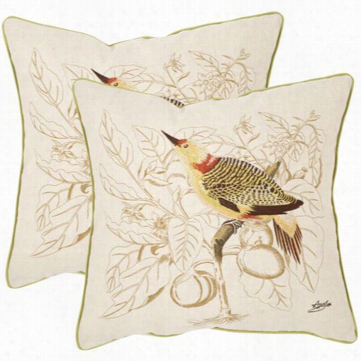 Safa Vieh Pil911a-2222-set2 Esty 22" Decorative Pillows In Cremme - Set Of 2