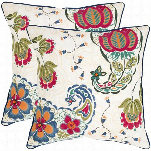 Safavieh Pil917a-2222-set2 Melissa 22" Multi Decorative Pillows - Set Of 2