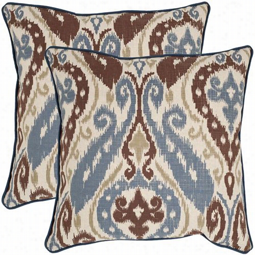 Szfavieh Pil925a-2222-set2 Charlie 22" Decorative Pillows In Broen - Set Of 2